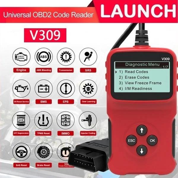 

V309 OBD2 OBDII Auto Car Diagnostic Scanner Handheld Car Diagnostic Automotive Erase/Reset Fault Codes Diagnostic Tool