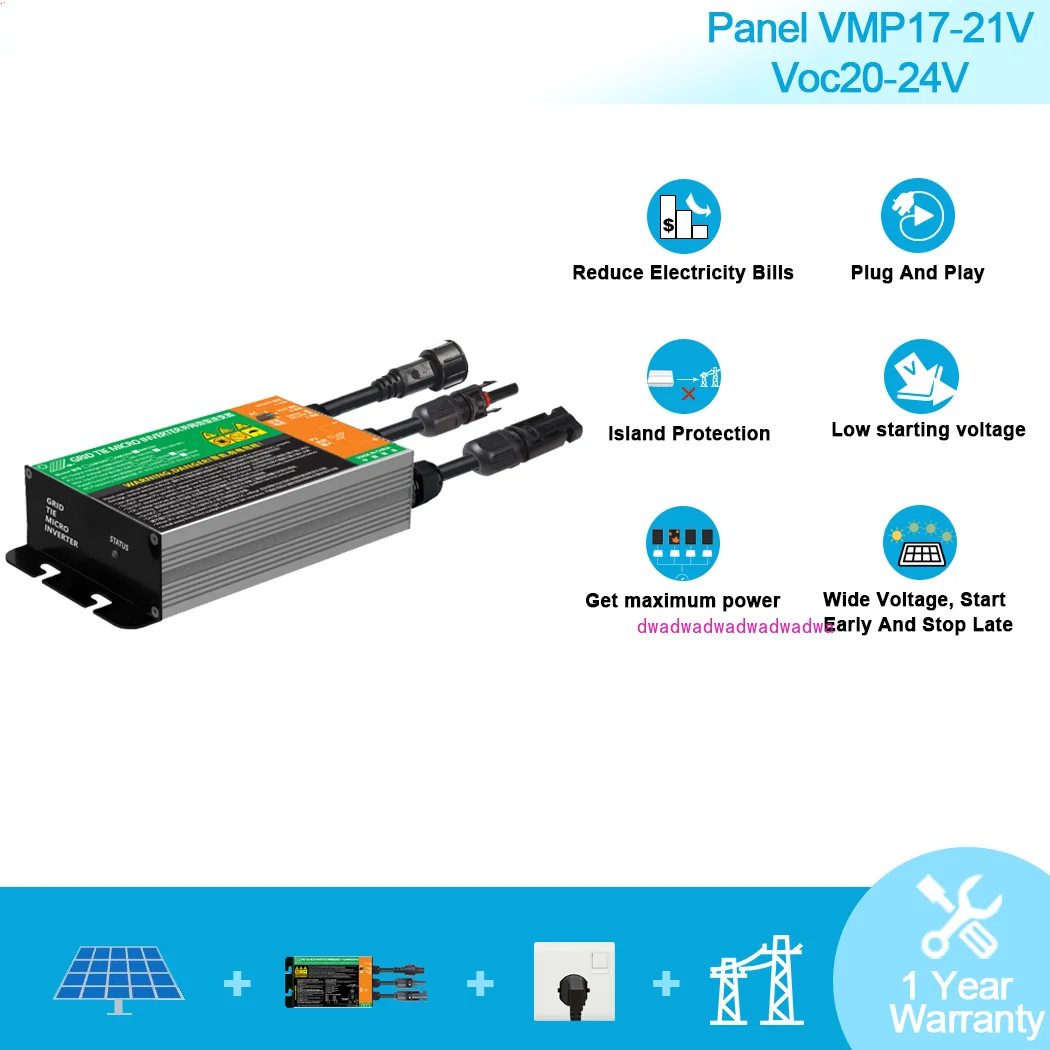 

120W/150W/180W Solar PV Grid Tie Micro Inverter Smart Microinverter Inversor DC10.8-30V to AC110V-230V 50HZ/60HZ 4.9