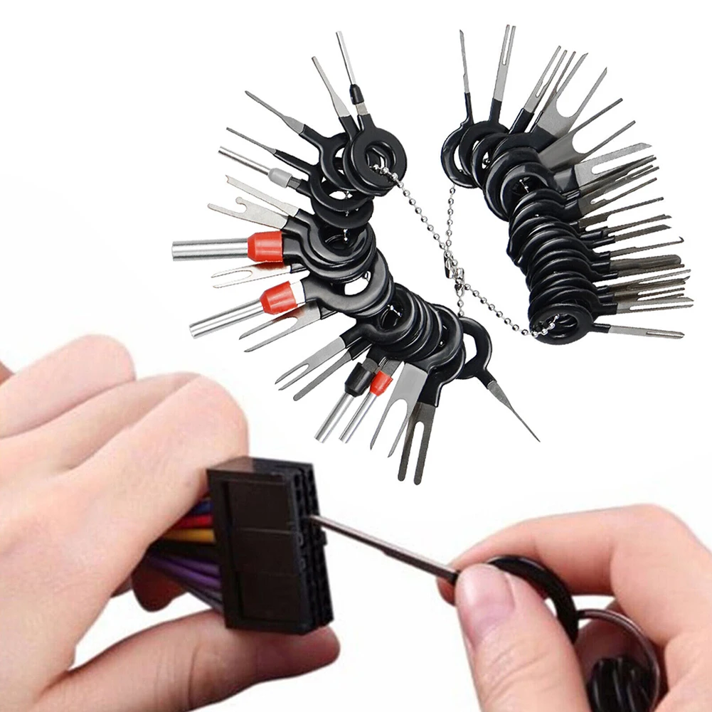 100Pcs Car Terminal Removal Repair Tools Electrical Wiring Crimp Connector Pin Extractor Kit Keys Automotive Plug Pullers