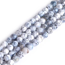 8mm Round Faceted Black Fire Agates Beads Natural Stone Bead Fashion DIY Beads, For Bracelet Making, Strand 15 Inches