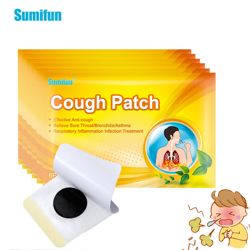 

6/24/36Pcs Stop Coughing Patch For Child & Adult Natural Herbal Sore Throat Care Sticker Asthma Antiviral Moisten Lung Plaster