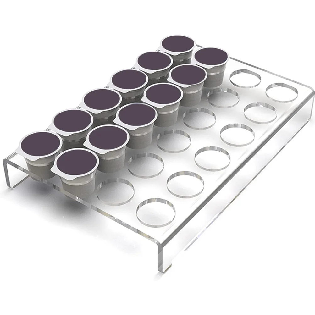 

Coffee Capsules Holder Acrylic Transparent Heavy Duty Coffee Pod Rack Display Organizer Storage Shelf for Kitchen Office