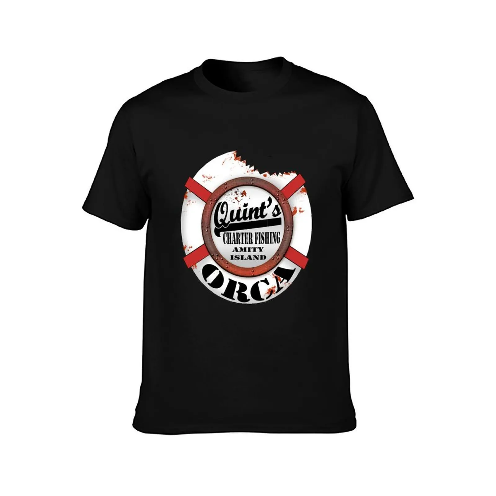 Captain Quint's Charter fishing T-Shirt Retro Graphic Print T-Shirt