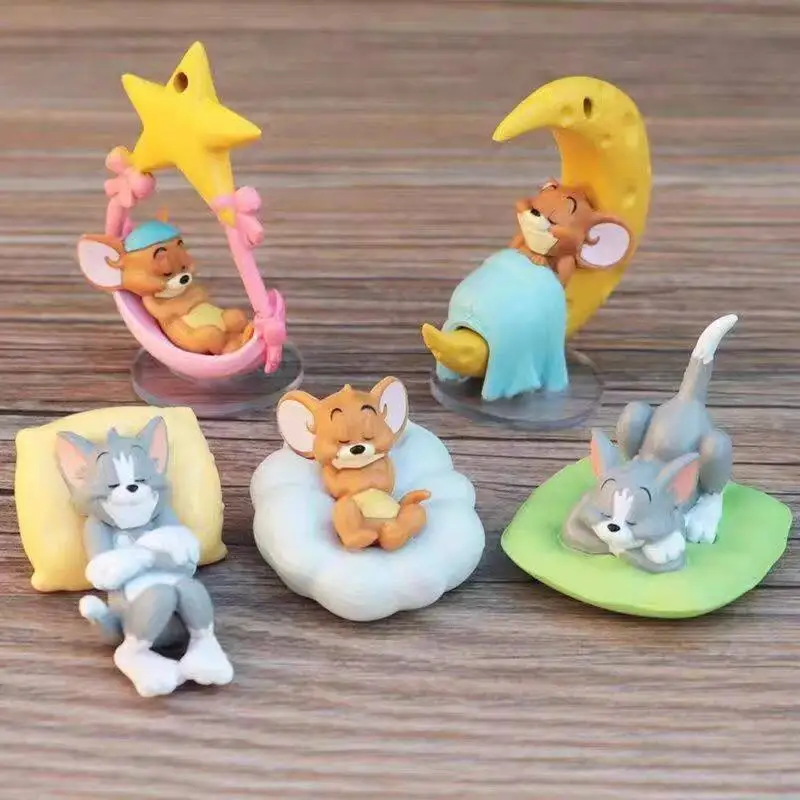 Adornos de Coche de Gato y Ratón de Dibujos Animados, Juego Completo de Decoración Interior, Accesorios Creativos de Muñecos para Coche, Regalo Perfecto para el Conductor
