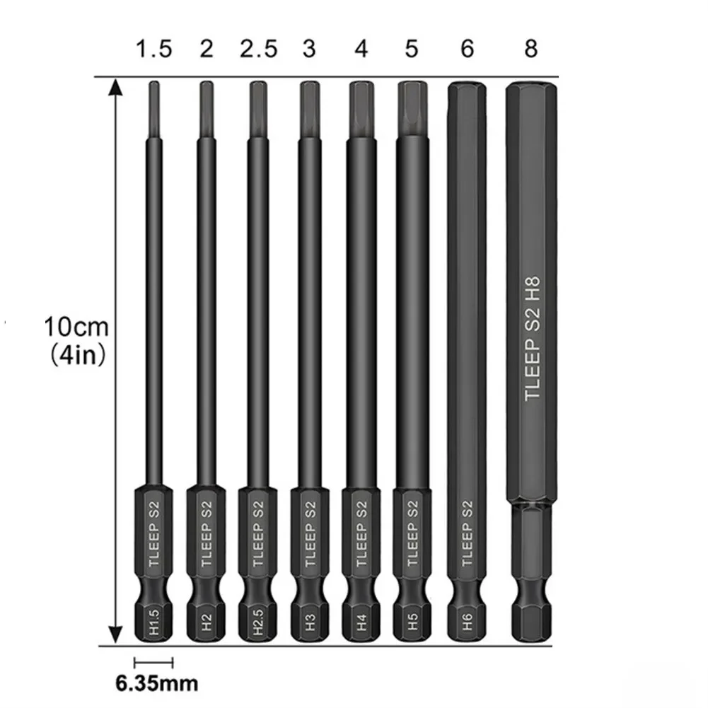 Imagem -04 - Hex Shank Cabeça Allen Chave de Fenda Soquete Bit Metric Chave de Fenda Magnética Bits Grupo Pcs 4