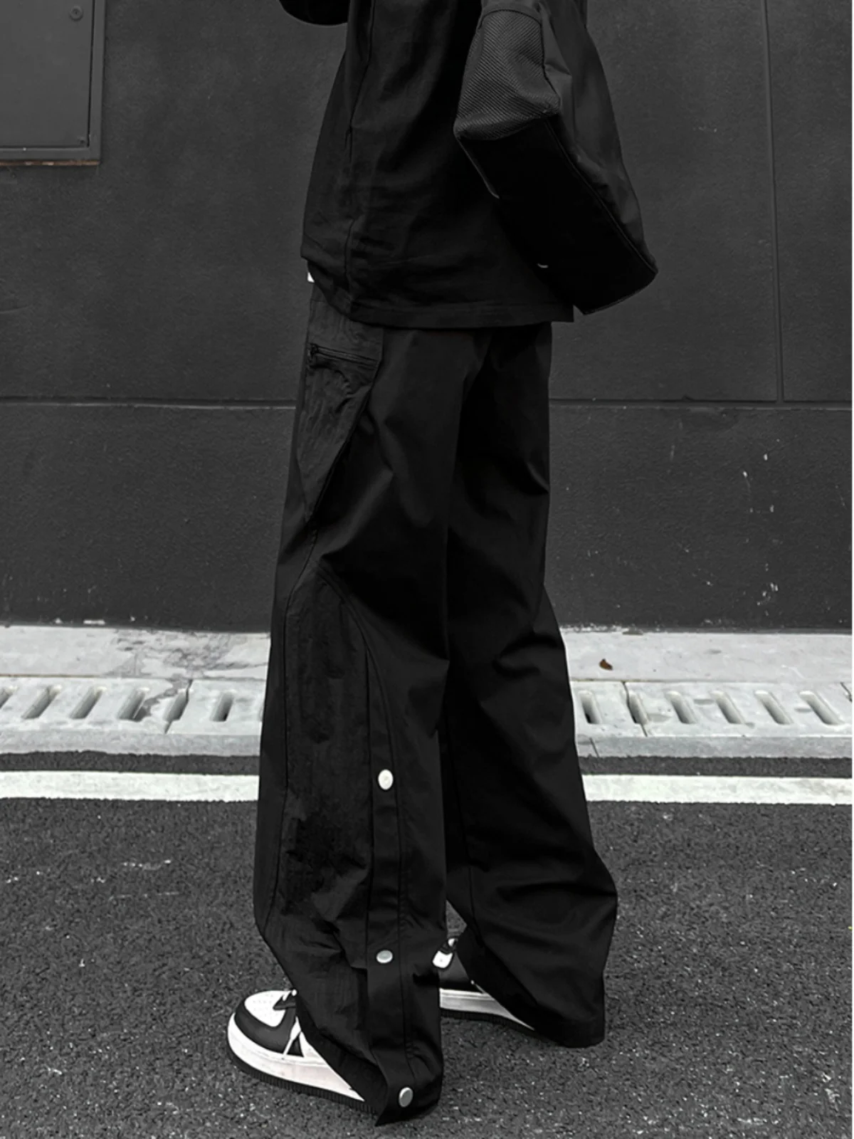 

Bla Loose Straight Leg Men's Casual Hiphop Workwear Trousers High Street Sle Spring Autumn Faionable Youth Leisure Pants