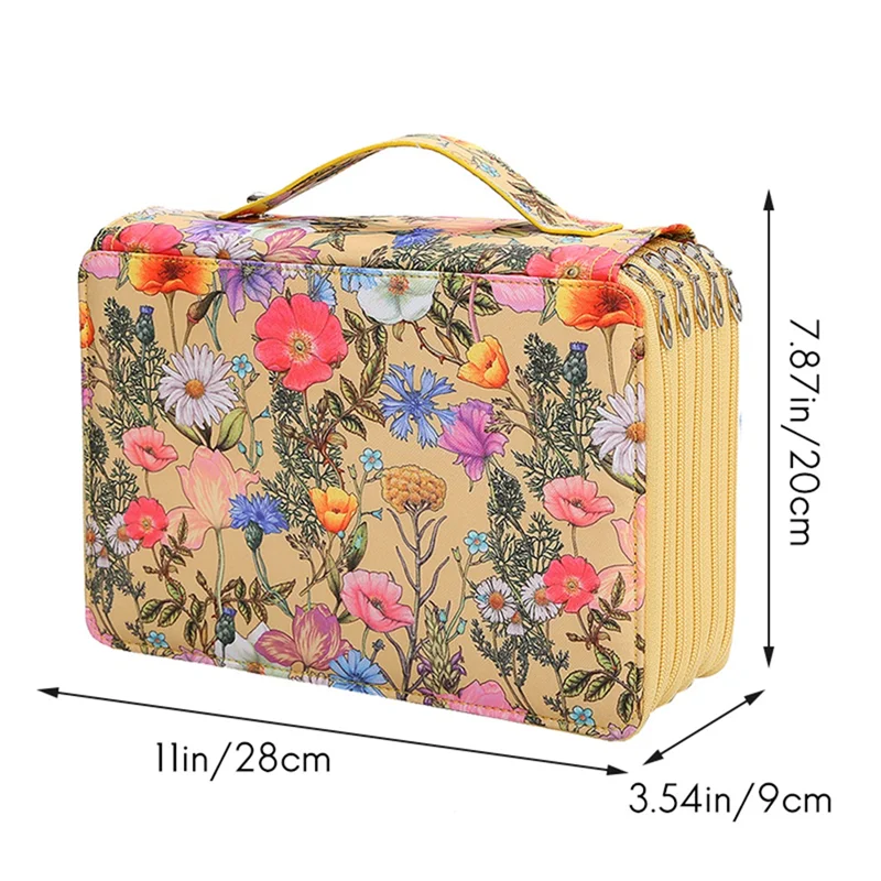 منظم مقلمة ملون 250 فتحة مع 5 طبقات بسحاب - حقيبة تخزين أقلام ذات سعة كبيرة للفنان الطالب