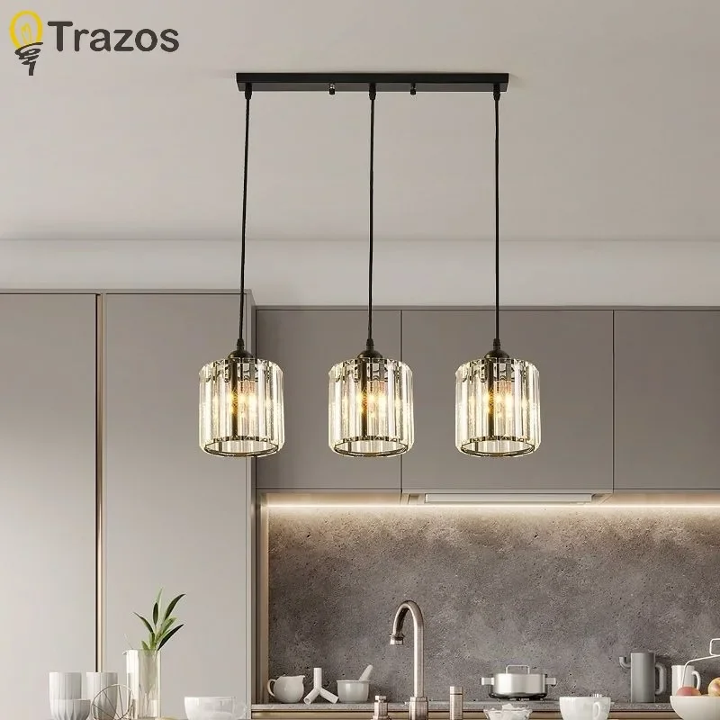 Pendant Light Nordic Restaurant Dining Table Study Bar Counter Three Head Lights Simple Modern Luxury Creative Crystal Lighting view 6