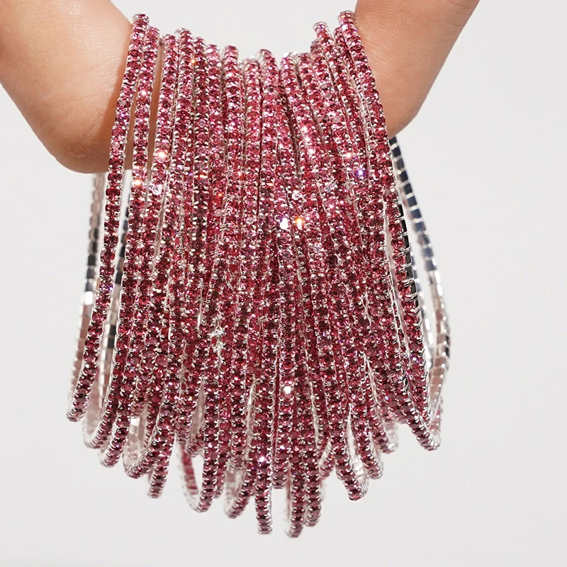 5 Stück modische elastische Armbänder mit Kristall-Strass für Damen, dehnbare, stapelbare Armbänder, klassisches Armband, täglicher Damenschmuck – Detail 23
