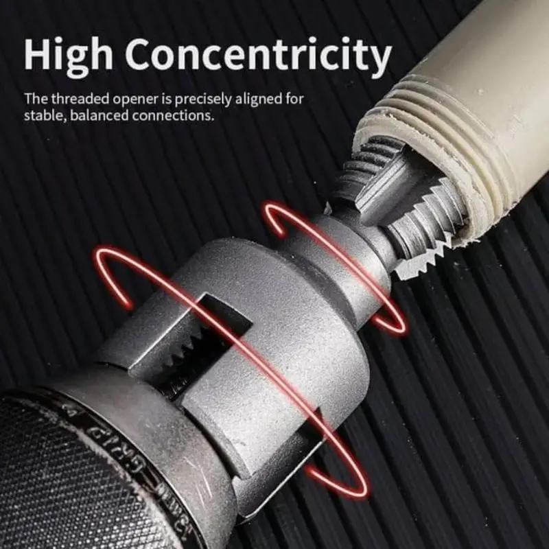 Herramienta de corte de roscas de tubos de PVC todo en uno; Roscado interno y externo integrado: compatible con taladro eléctrico