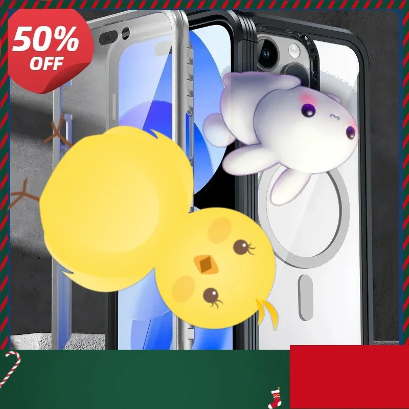 

Layer Tempered Glass Case for IPhone 15 Pro ProMax 15 Plus Wireless Charging Dustproof Shockproof 360 Protective Phone Case