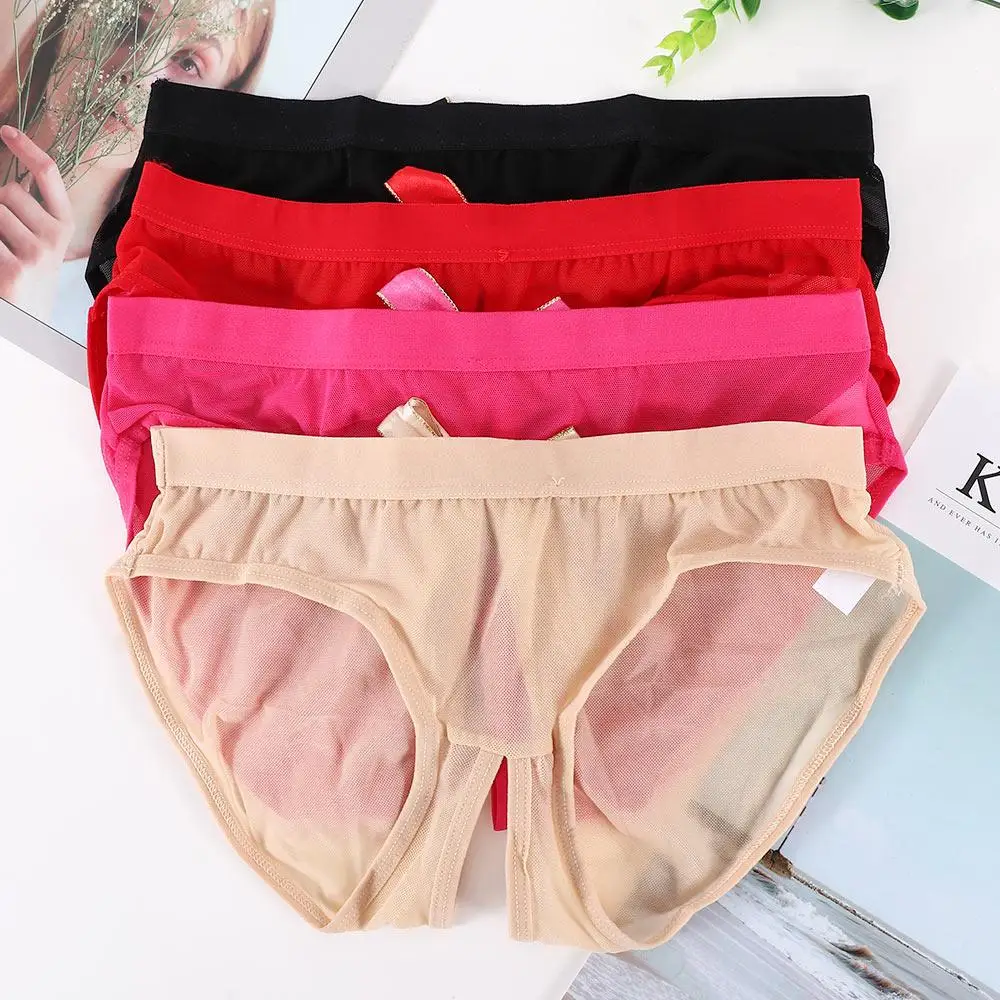 ボウバックレースメッシュTバックブリーフパンティーランジェリー