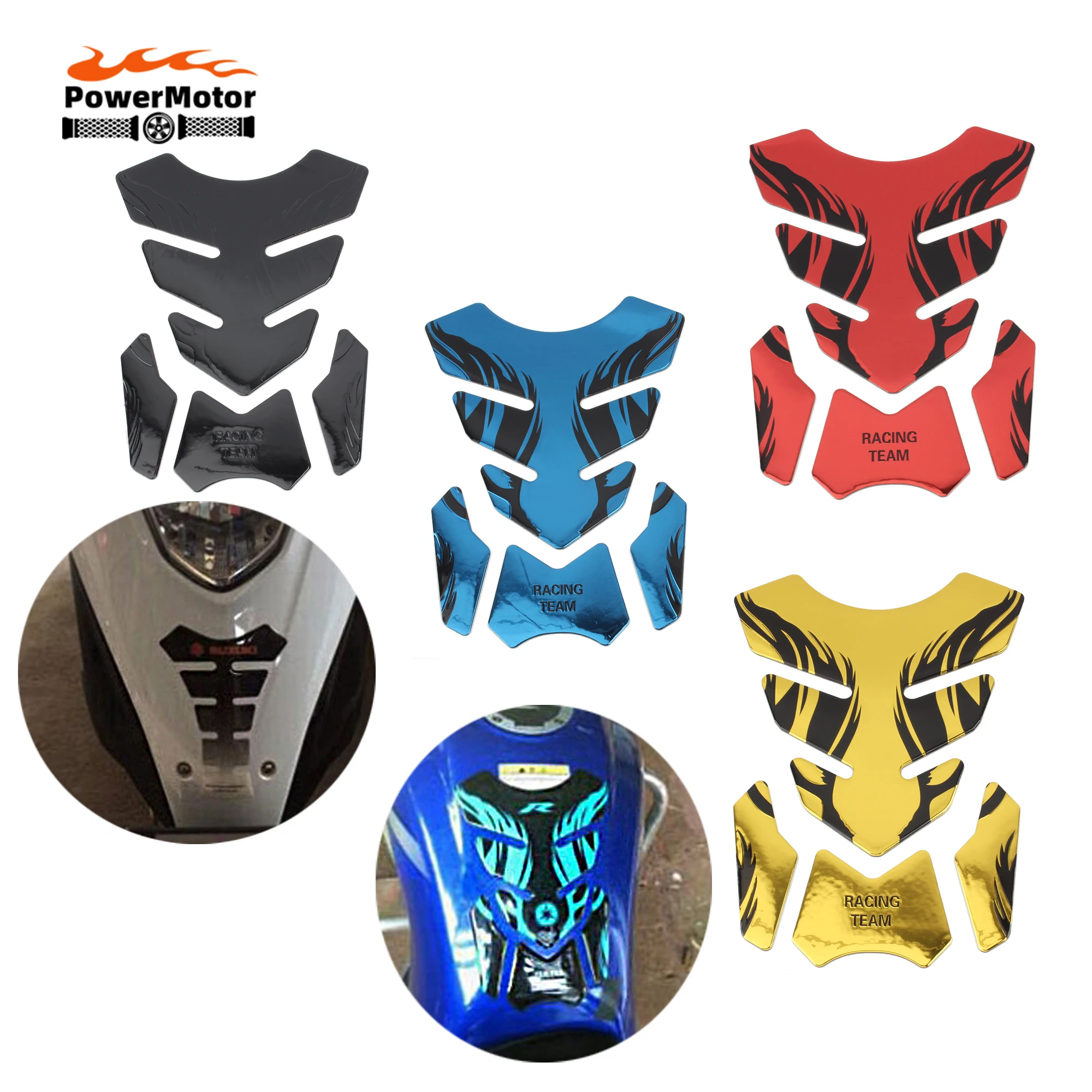 

Dirt Pit Bike MotocrossStickers Flame Tankpad Sticker 3D Tank Pad Stickers Anti Scratch Motorcycle Modification Parts