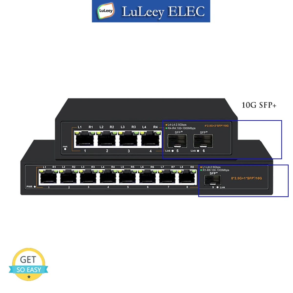 Imagem -03 - Switch Ethernet Plug And Play Auto Mdi Mdix sem Gerenciamento ac 100240v 2.5g Rj45 Sfp Plus Poe Port 10m 100m 1000m 30w