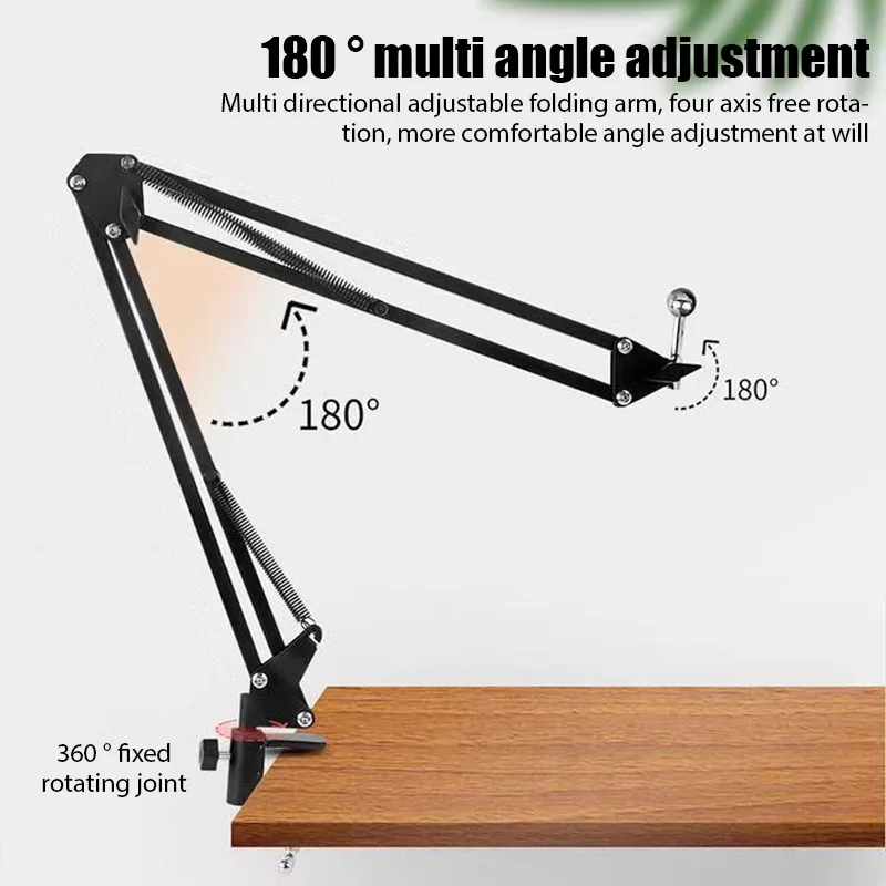 Microphone Stand Adjustable Desktop Boom Holder Professional Flexible Scissor Arm for Podcast/Streaming/Youtube