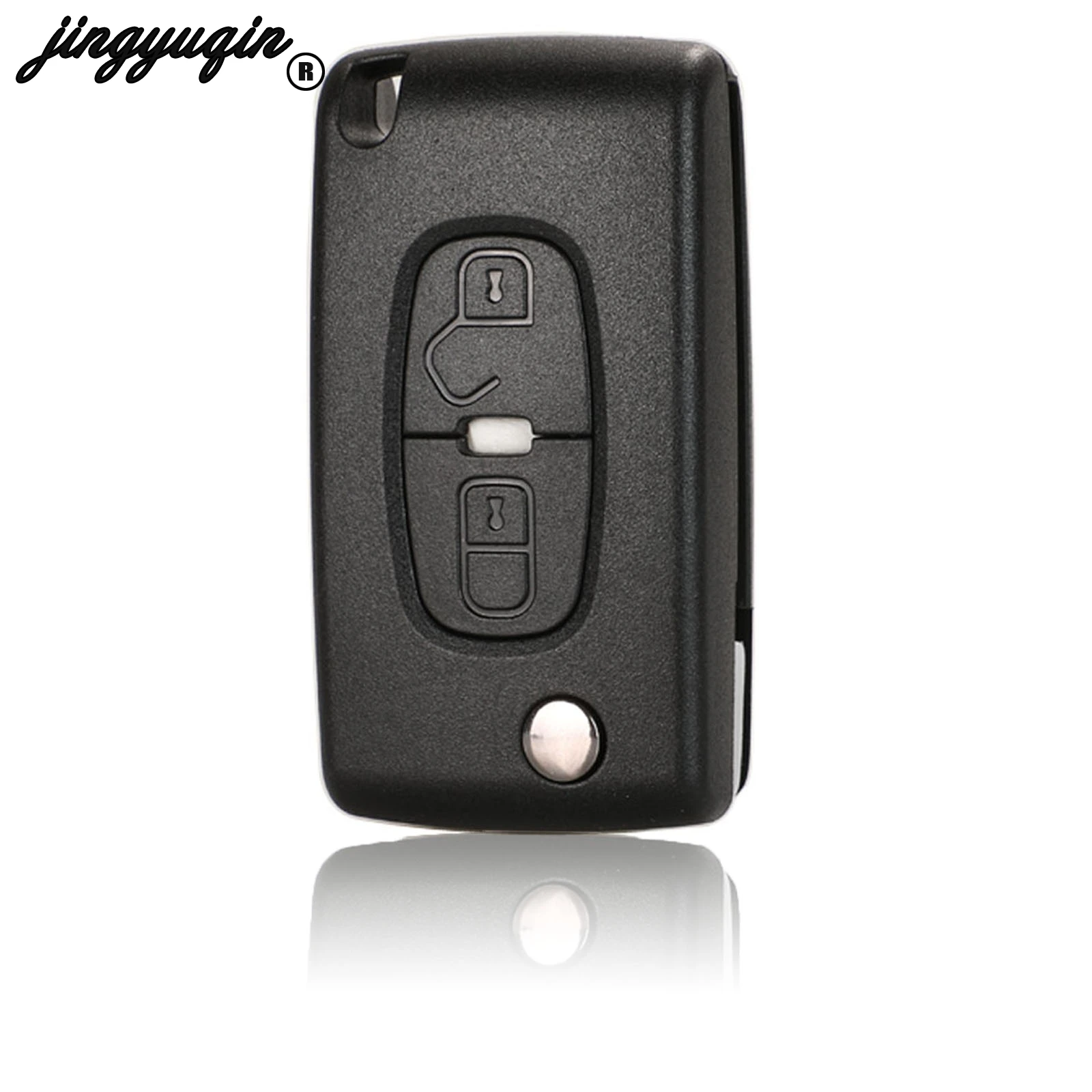 jingyuqin For Peugeot 4007 ET 4008 Citroen C-Crosser C4 Aircross 2 Button Flip Remote Key Case Shell Fob MIT-11R Blade CE1731