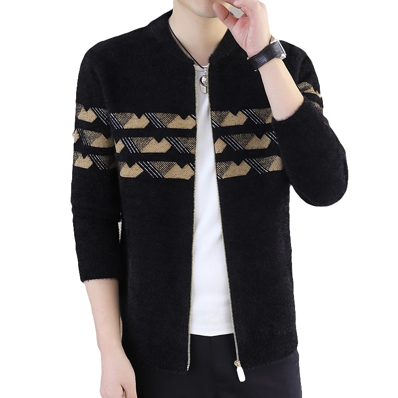 Giacche lavorate a maglia da uomo patchwork moda invernale Cappotto maglione a maniche lunghe spesso e comodo Cardigan casual caldo autunno marea