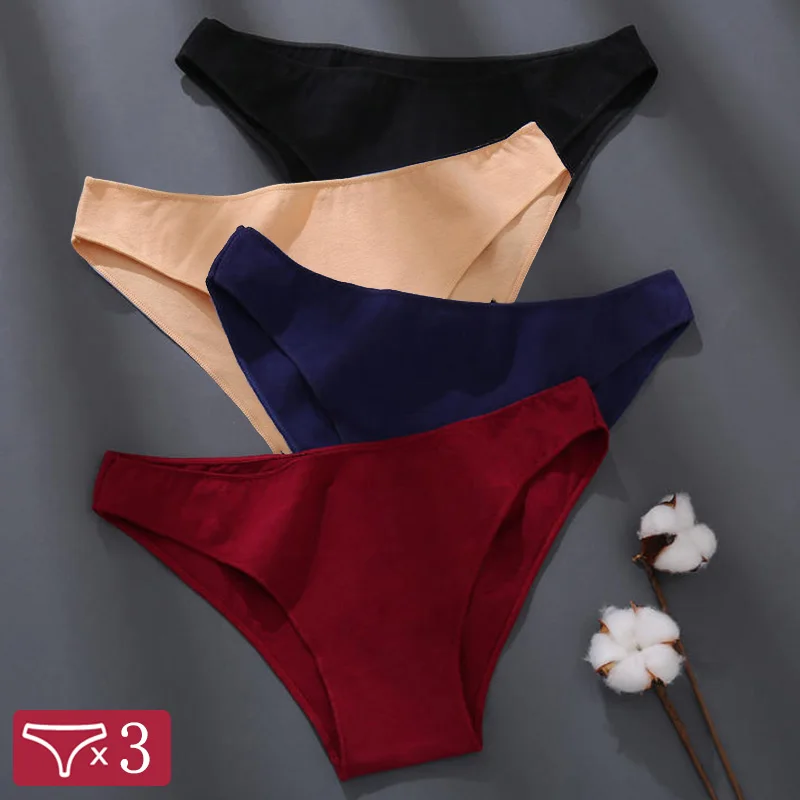 

3Pcs/Set M-XXL Cotton Panties Big Size Low Rise Briefs Female Sexy Underwear Briefs Underpants Ladies Intimates Panty Lingerie