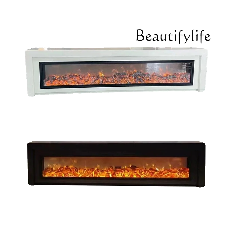 

Simple French fireplace decorative cabinet simulation flame heating electronic fireplace living room TV solid wood cabinet