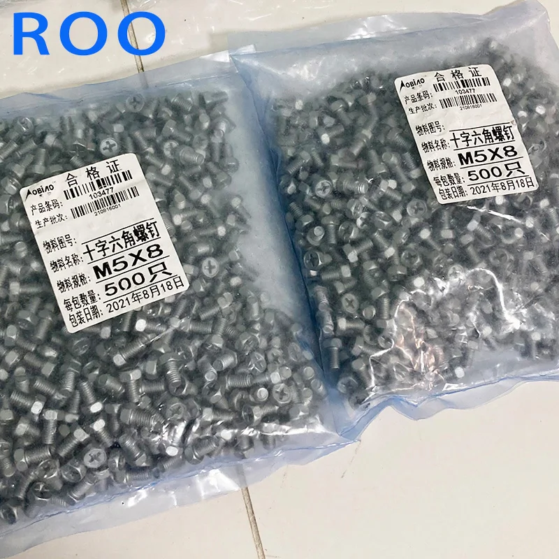 100PCS M5x8mm Phillips Head Screw For AC Compressor Pump Cross Screw Hexagon Head