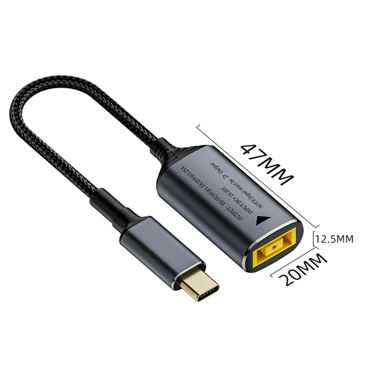 Cargador de ordenador portátil con enchufe cuadrado de 140W CC a 5V 9V 20V USB C PD convertidor adaptador de corriente Cable de carga rápida para Lenovo