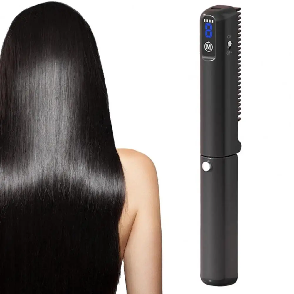 Easy-to-use Hair Straightener Hair Straightening Comb Portable Hot Brush Foldable Hair Straightener Comb with Fast for Travel