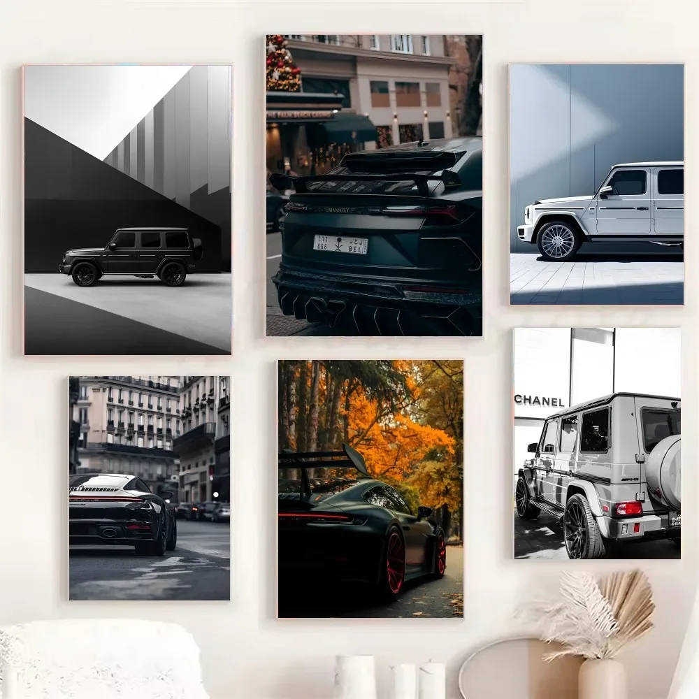 لوحة فنية جدارية فاخرة للسيارة الخارقة من فئة G، ملصق مطبوع على القماش عالي الدقة، مناسبة للمنزل، غرفة المعيشة، المرآب، لوحة تزيين المكتب #2