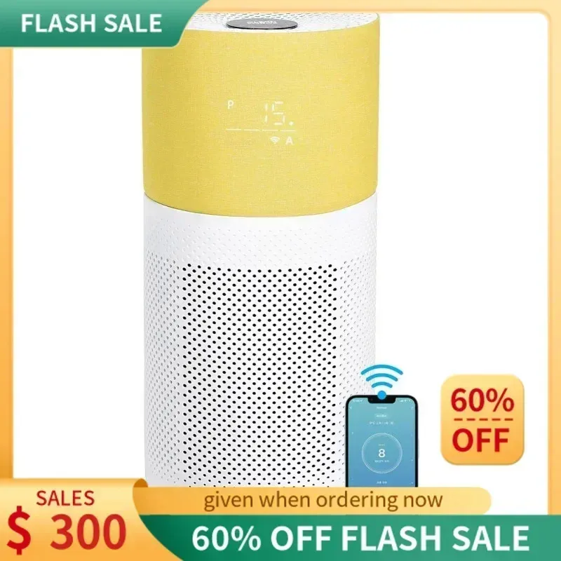 DD2CCleanForce. ® أجهزة تنقية الهواء للمنزل وغرفة كبيرة تصل إلى 2550 قدمًا، منقي هواء HEPA WIFI، صديق للحساسية ®     معتمد، راي، علي