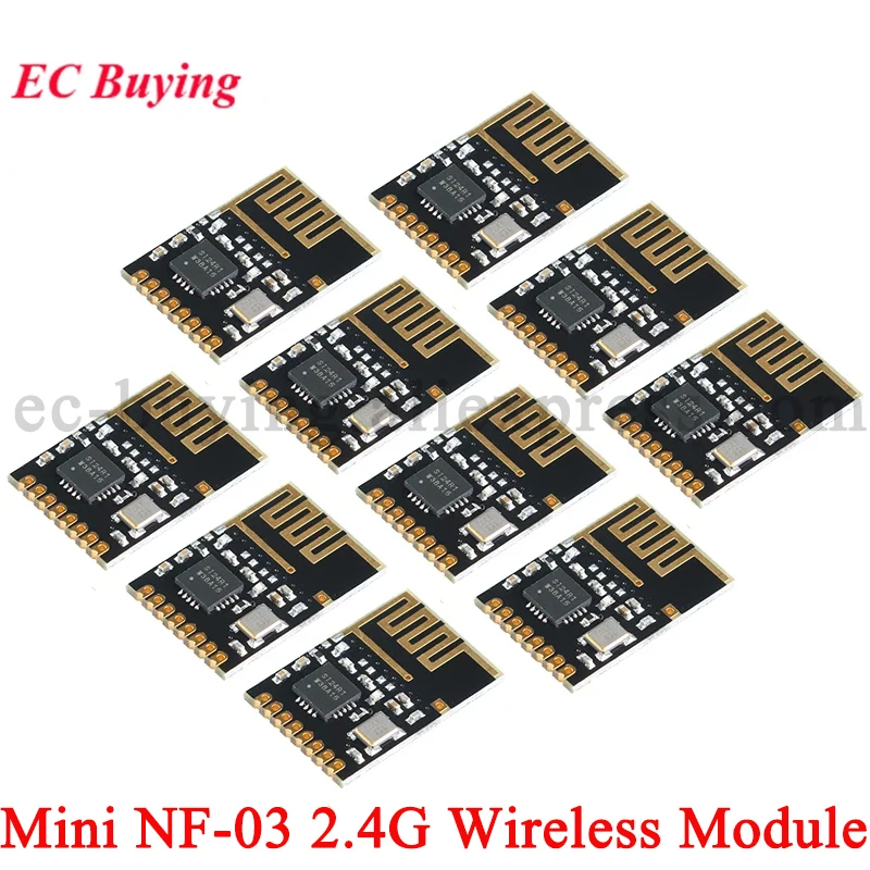 10Pcs/1pc Mini NF-03 NRF24L01 2.4GHz RF Wireless Module Power Enhanced Version 2.4G Radio Frequency Receiver Transceiver Board