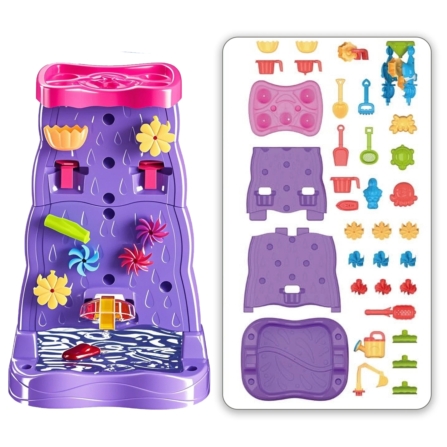 Ensemble de jouets de plage interactifs Parent-enfant, table d'eau de plage pour enfants à 4 couches, jouets de plage d'été pour enfants, bricolage