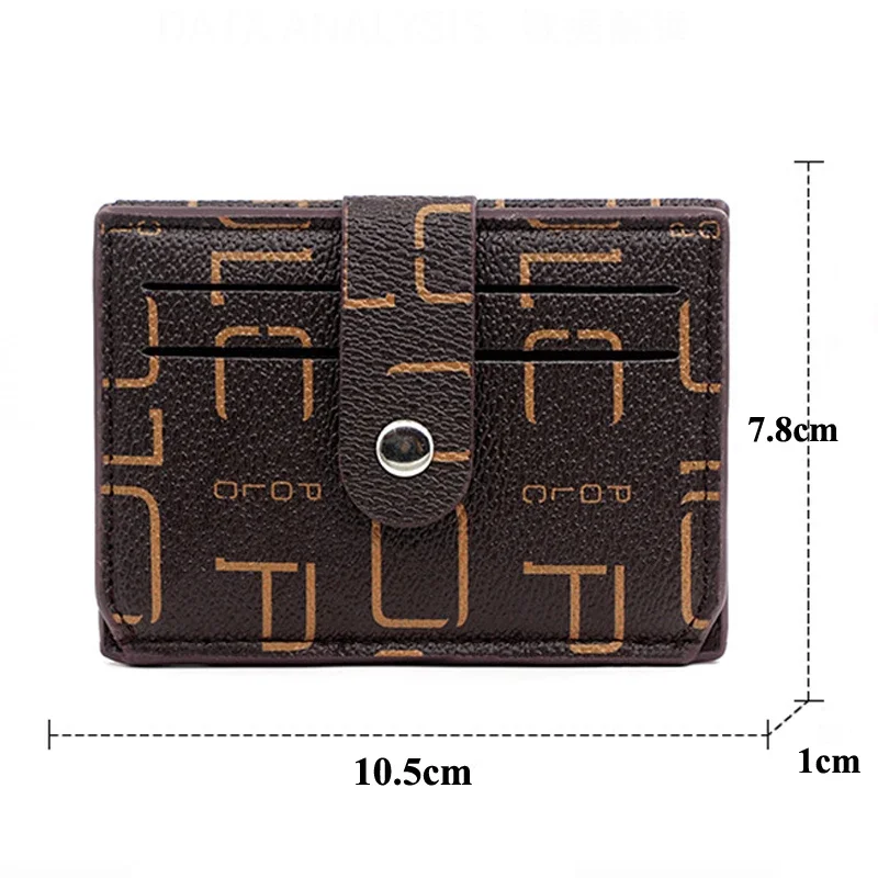 حامل بطاقة الائتمان الصغيرة الأنيقة محفظة جلدية رفيعة مع جيب للعملات المعدنية حقيبة نقود للرجال حافظة معرف للرجال محفظة أعمال صغيرة للنساء #2