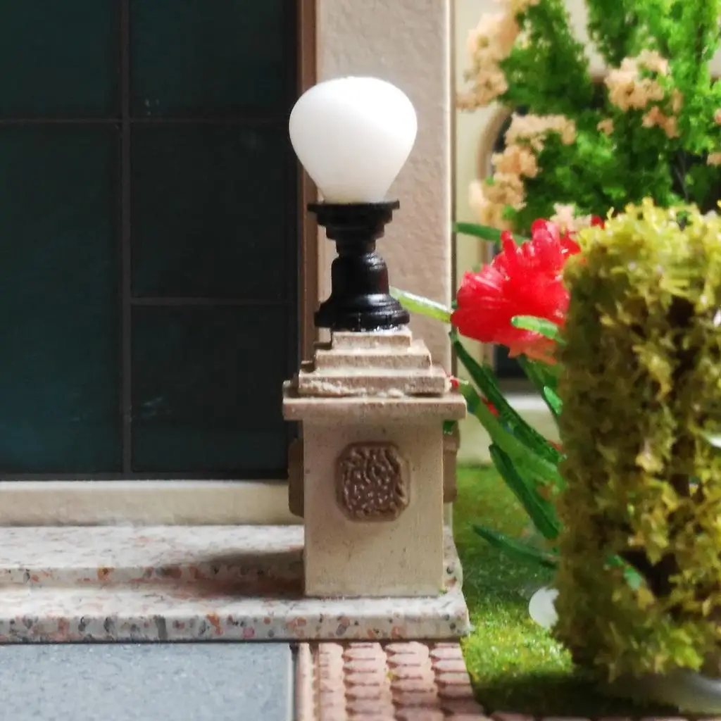 10개 모델 철도 기차 램프 정원 가로등 HO 스케일 LED 1.3cm