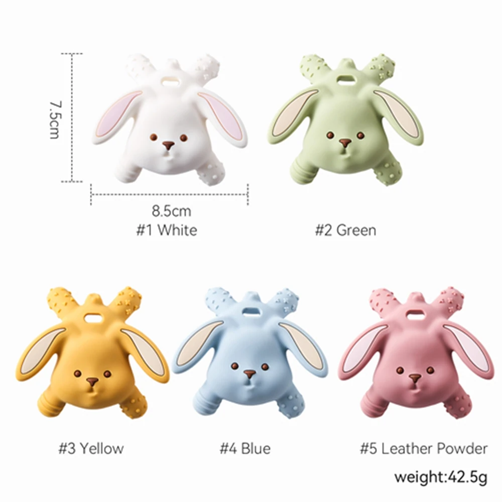 Baby Silicone Teething gel Cartoon Rabbit Molar Toys Food Grade BPA Free Baby Teethers Health Molar Newborn Nursing  Accessories