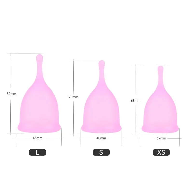 1pc Menstrual Cup Medical Silicone Lady Feminine Hygiene Copa Women Period Soft Grade with Storage Case Leak-proof Reusable