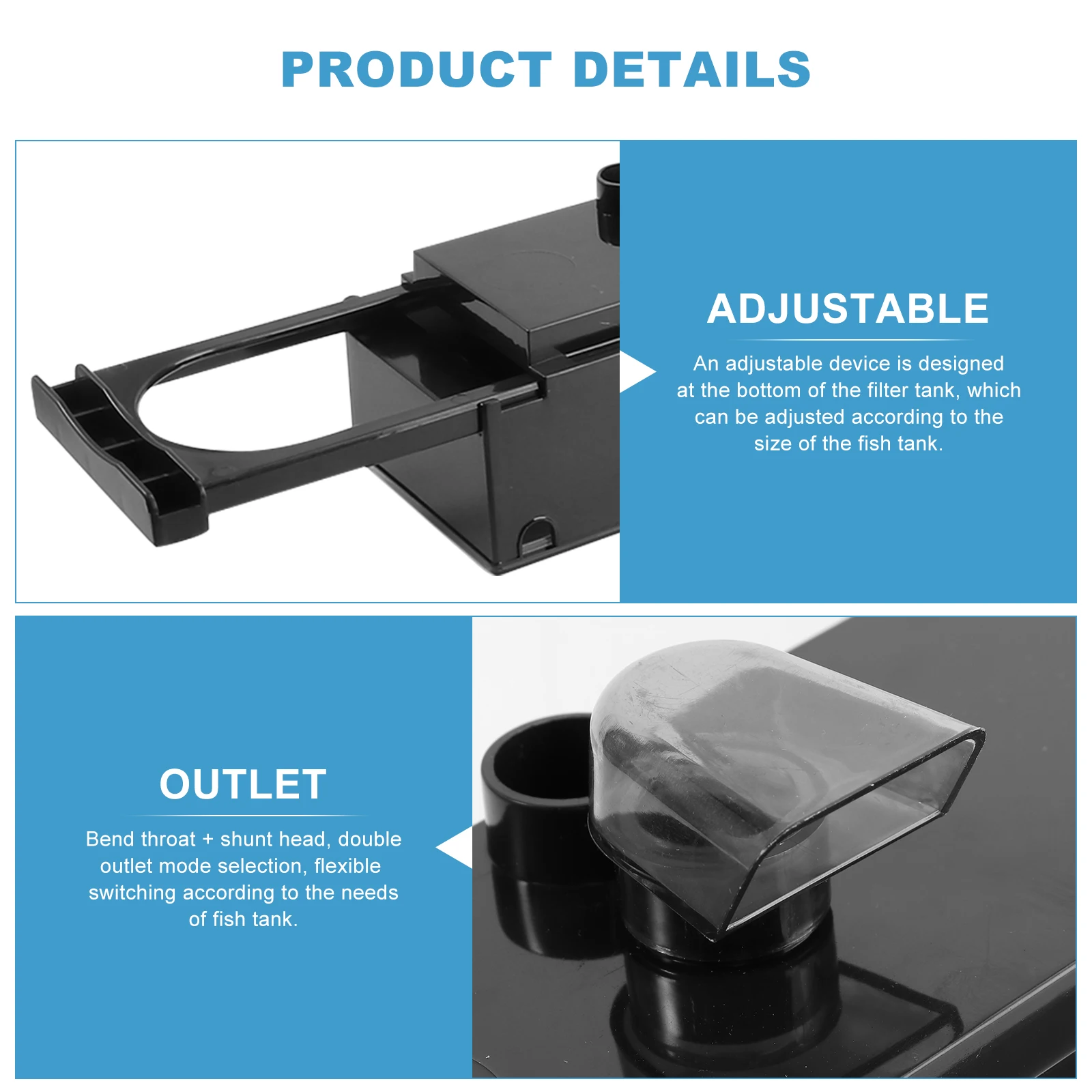 

Submersible Pump Filter Large Capacity 3 in 1 Triple Aquarium Waterfall Fish Tank 53-80cm Open Resin Silent Magnetic Pet