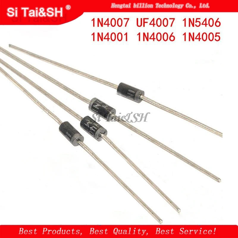 100PCS 1N4007 1N5819 1N4001 UF4007 FR107 FR157 FR207 1N4004 1N4937 HER107 RL207 1N5817 1N5399 DO-41 Rectifier Diode