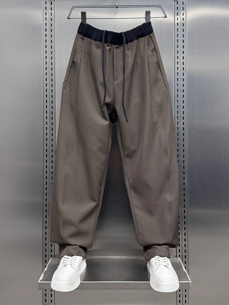 

Мужские повседневные брюки свободного кроя весна-лето, тонкие, с цветными вставками, струящиеся, молодежные, модные, прямые, немнущиеся