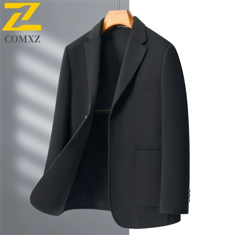 2025 Autumn Winter New Mens Coat Solid Color Casual Business Slim Fit Windproof Jacket Classic Turndown Collar ​Overcoat