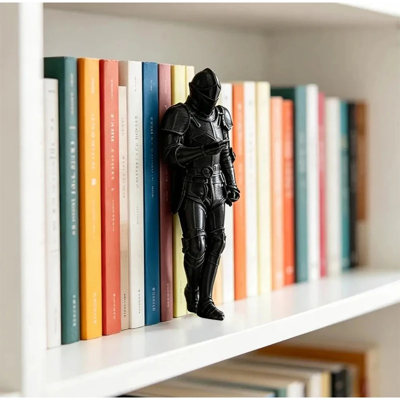3D-Druck Ritter-Statue Ritter-Bücherregal-Dekoration Rüstete Gotische Statue Fantasy-Bibliothek Figur für Buchliebhaber Desktop-Ornament – Detail 8