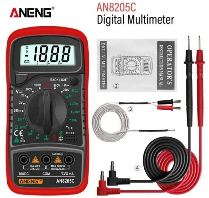 ANENG AN8205C with Thermocouple Volt OHM Capability Digital Multimeter