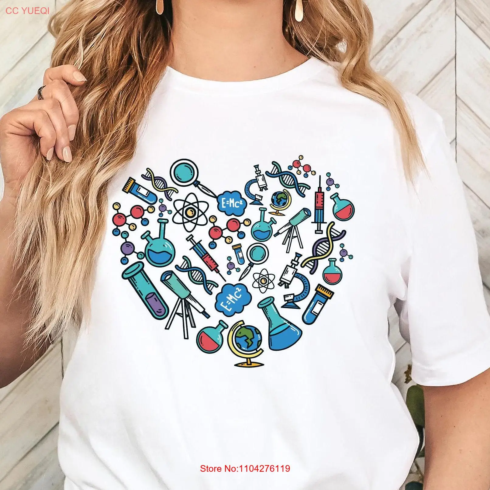 Science HearT T Shirt Love Teacher March Women in STEM long or short sleeves