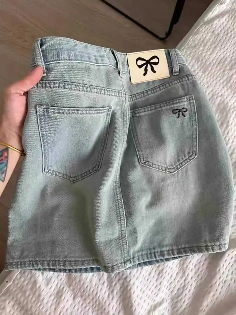 

High Waist Denim Skirt Women's Summer New plus Size Slimming A-Line Short Skirt Trendy Girls plus Size MM Small Figures