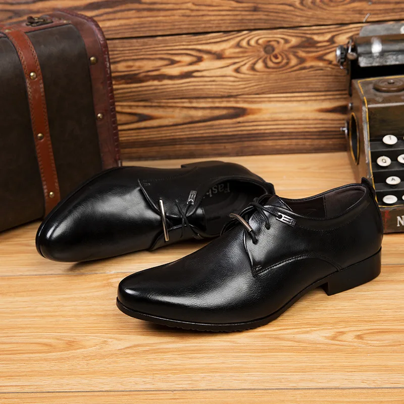 

Men's business formal wear, British leather shoes, lace-up casual shoes, trendy wedding shoes