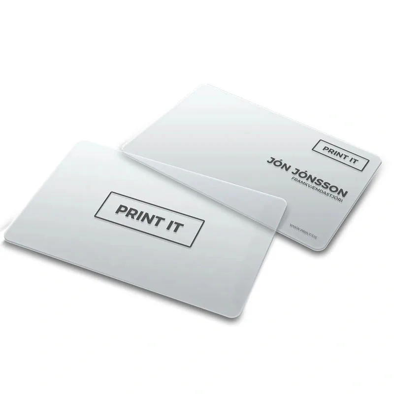 Transparent PVC Business Cards Customize Waterproof Thank You Card Print One Side Free design Round Cornor for Office Supplies
