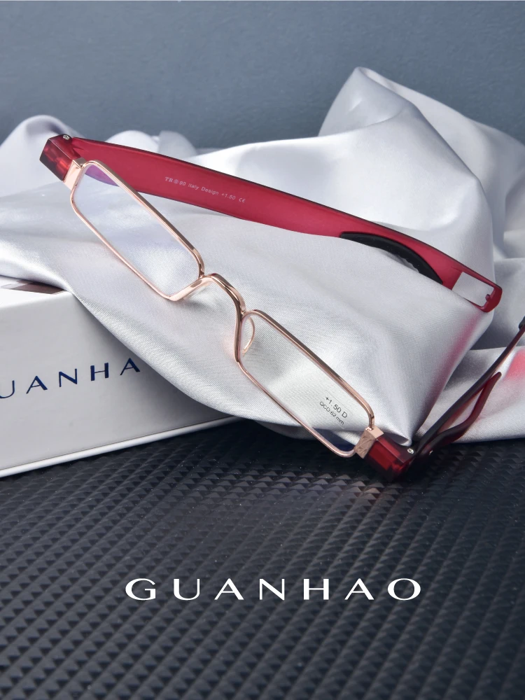 Guanhao-Lunettes de lecture pliantes anti-lumière bleue pour hommes et femmes, lunettes d'ordinateur optiques, dioptrie rotative, lunettes presbytes, HD, nouveau