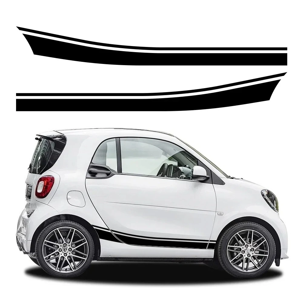 2PCS Car Side Body Sticker Stripe Decals Waterproof Decor For Mercedes Benz Smart Fortwo Forfour 453 451 Car Styling Accessories