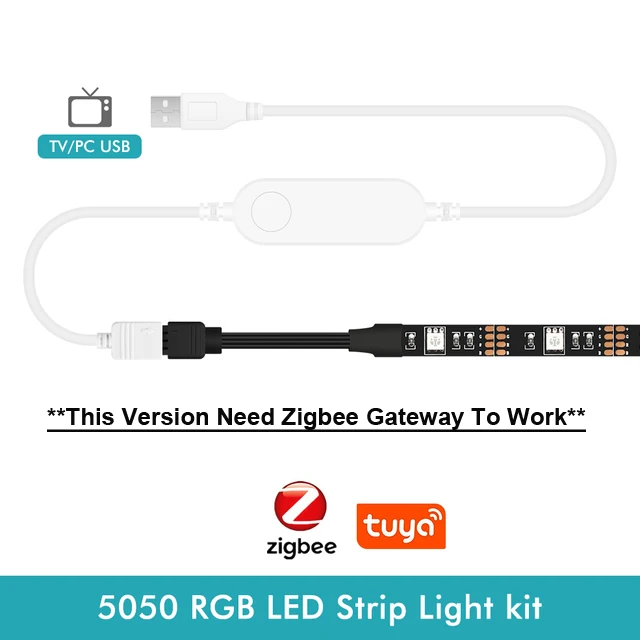 Smart Zigbee USB Led-leuchten Tuya Wifi RGB led Streifen DC5V 5050 Smart Led TV Zurück Beleuchtung Wok Mit Alexa Google hause