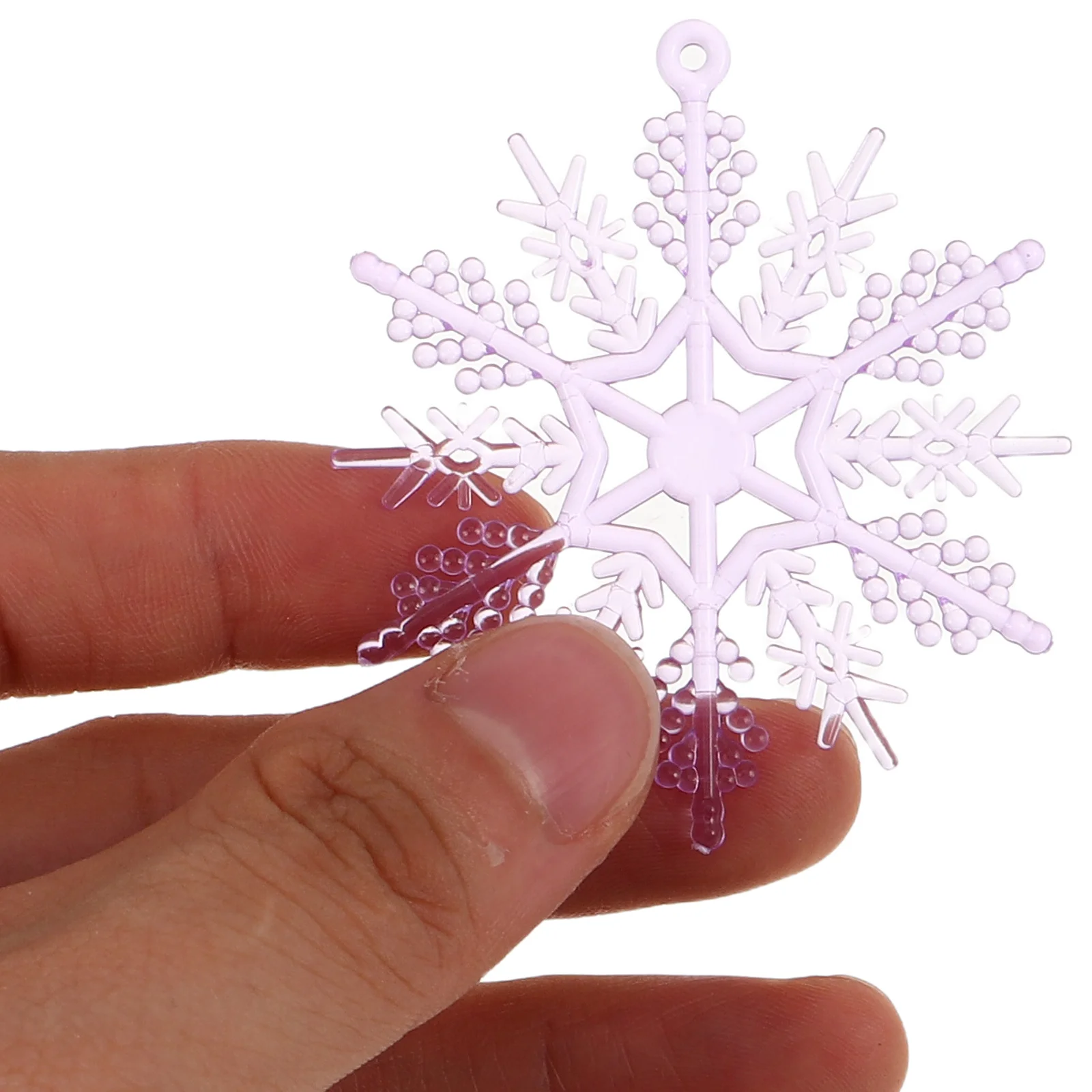 

70Pcs Christmas Snowflake Drops Plastic Ornaments Lightweight Colorful Christmas Tree Decorations Small Xmas Pendant Winter