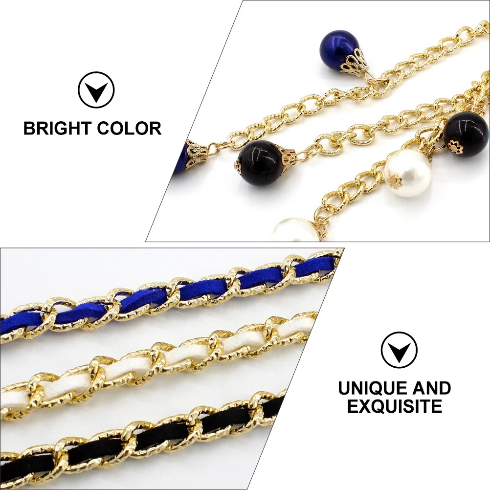 

2Pcs Pearl Waist Chain Dress Waist Belt Fashion Clothing Accessory Shiny Light Metal Hook Jewelry Fashion Clothing Accessory