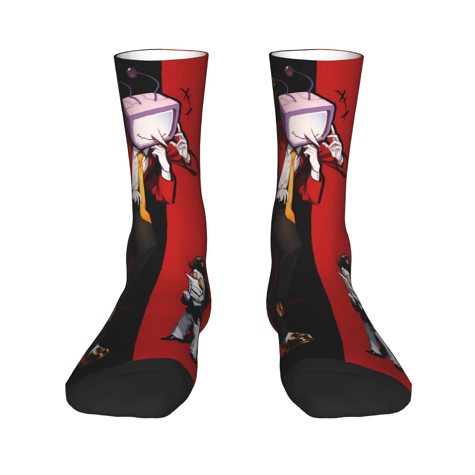 Game Deltarune Spamton Tenna Socks  Vintage Stockings Adults Men Warm Soft Cycling Socks Spring Custom Anti Sweat Socks